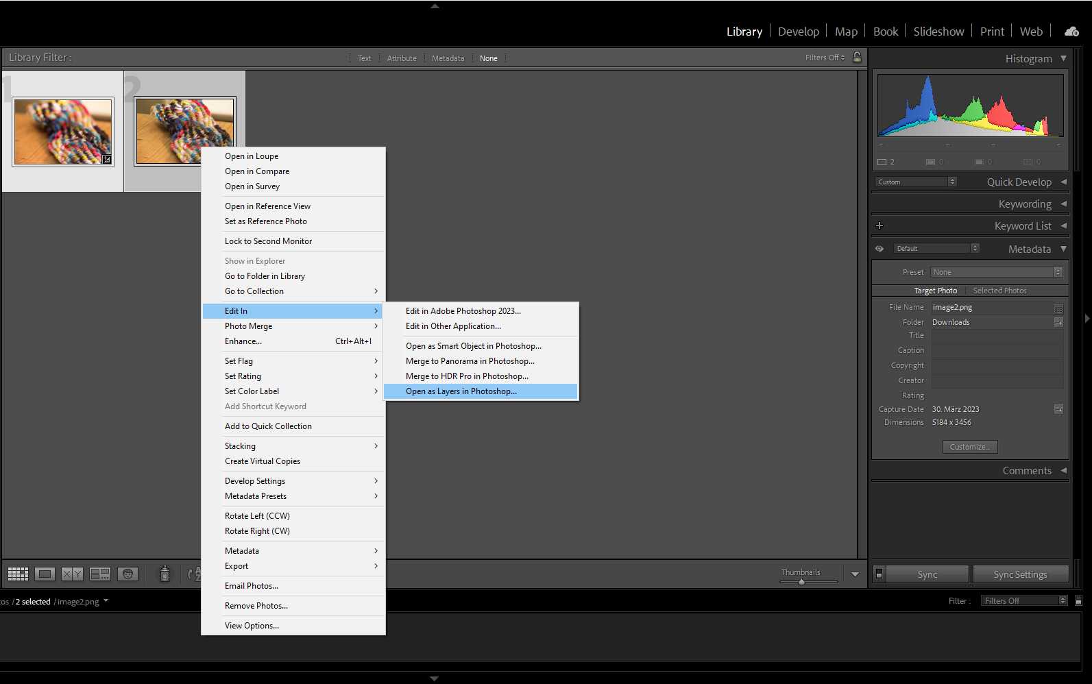 Merging images in Lightroom Classic. Merging images in Lightroom Classic.