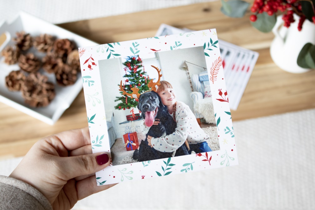 Carte de vœux de Noël au format carré. Carte de vœux de Noël au format carré.