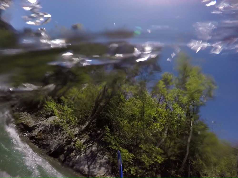 landscape shot under the water surface A landscape shot just under the water surface offers an unusual perspective