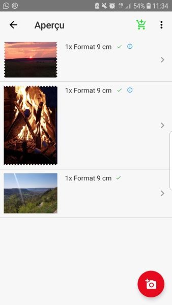 Aperçu d’images : dans l’aperçu vous pouvez voir votre commande et la modifier Aperçu d’images : dans l’aperçu vous pouvez voir votre commande et la modifier