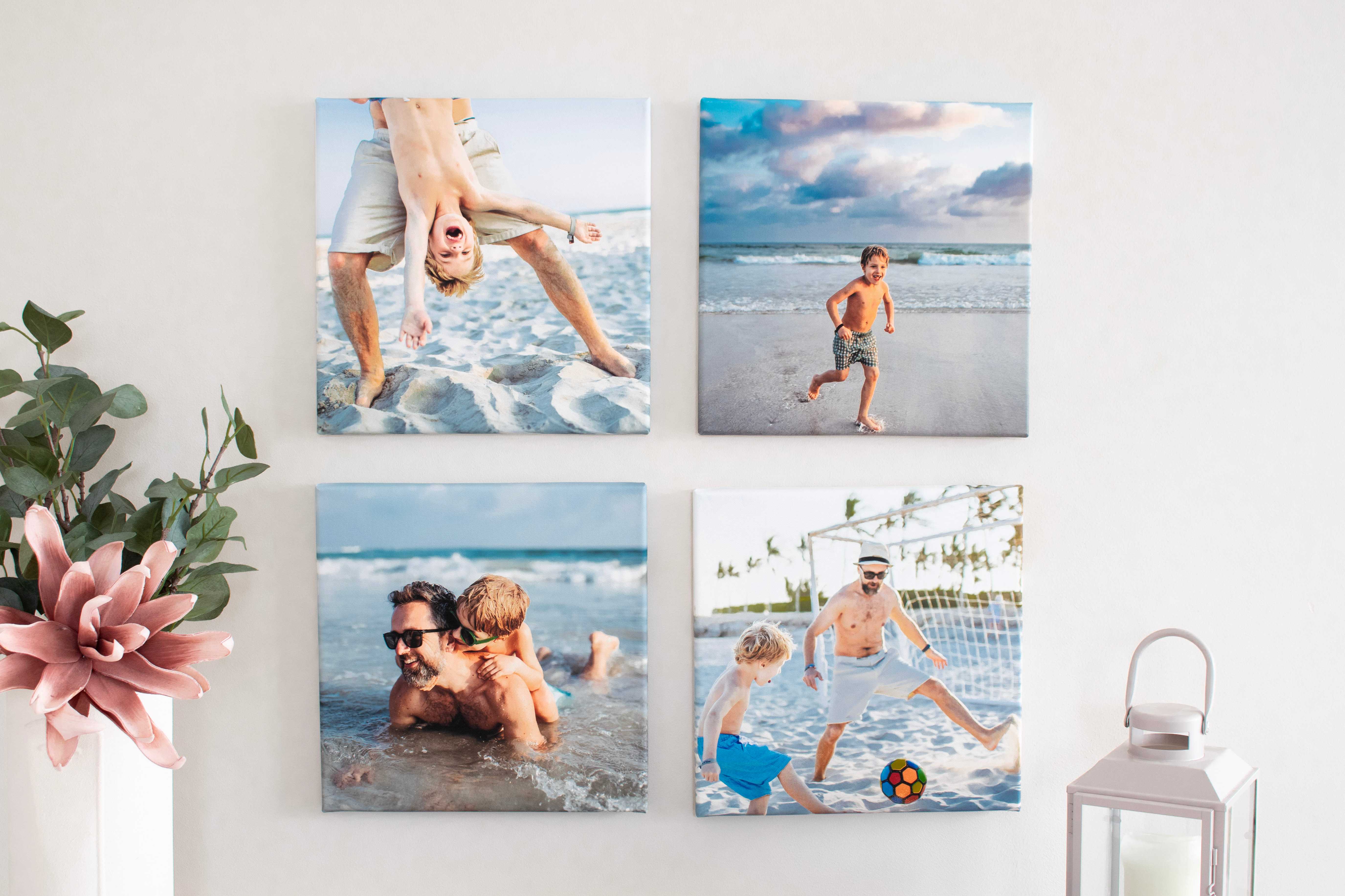 Decorazioni da parete creative con più Foto su tela. Decorazioni da parete creative con più Foto su tela.