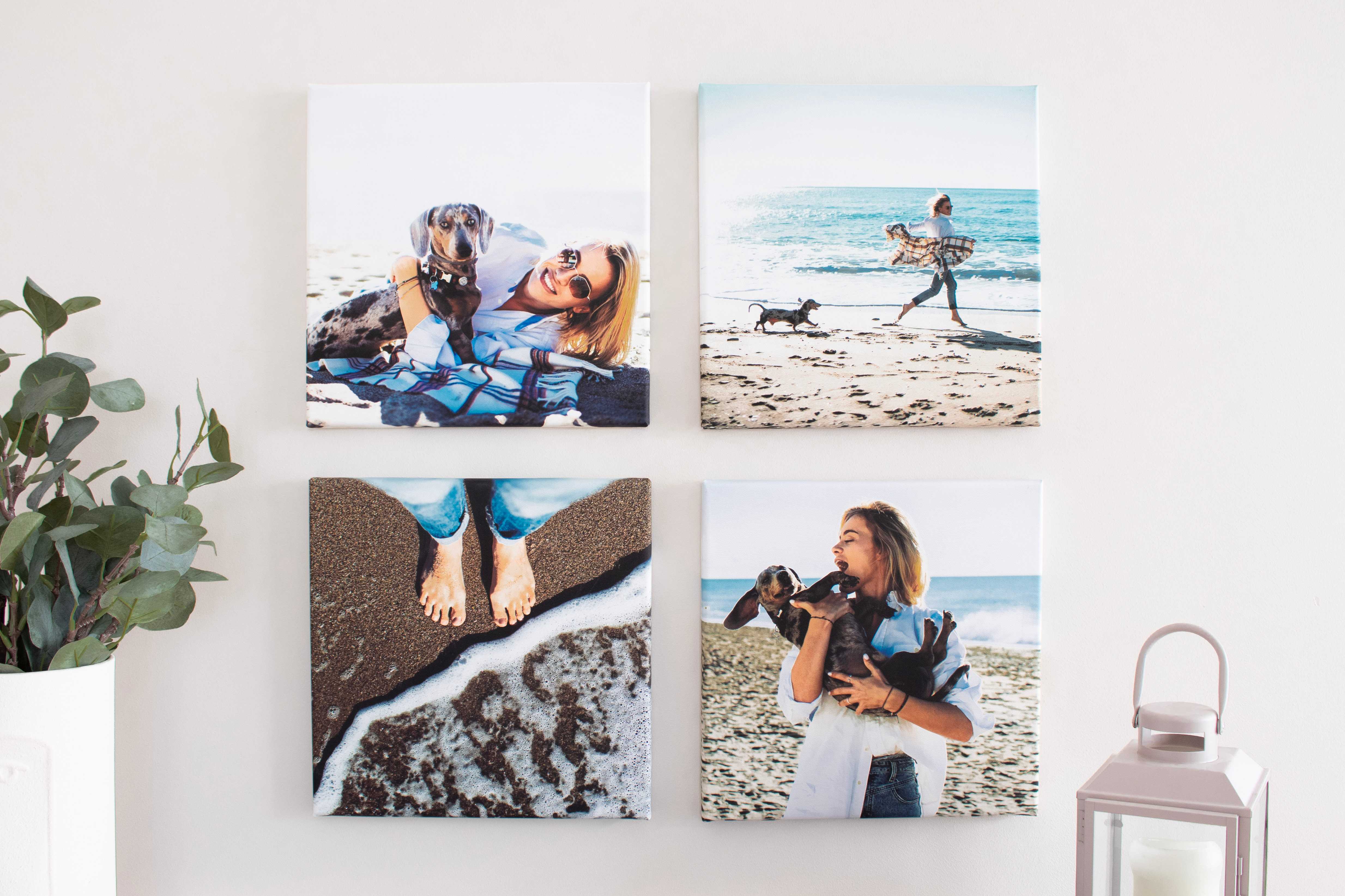 Decorazione da parete con Foto su tela quadrate a quattro pannelli multipli. Decorazione da parete con Foto su tela quadrate a quattro pannelli multipli.