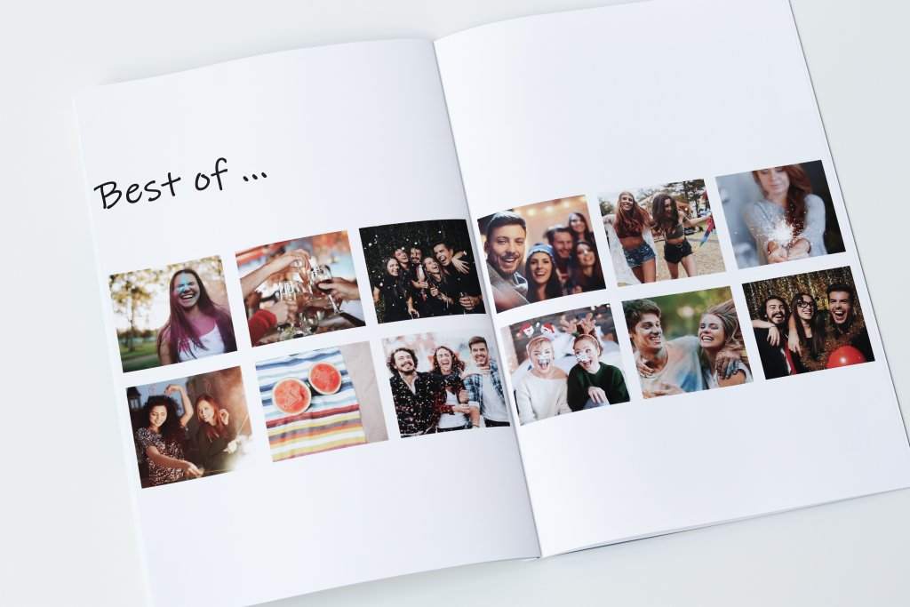 A party yearbook in the form of a photo book A party yearbook in the form of a photo book