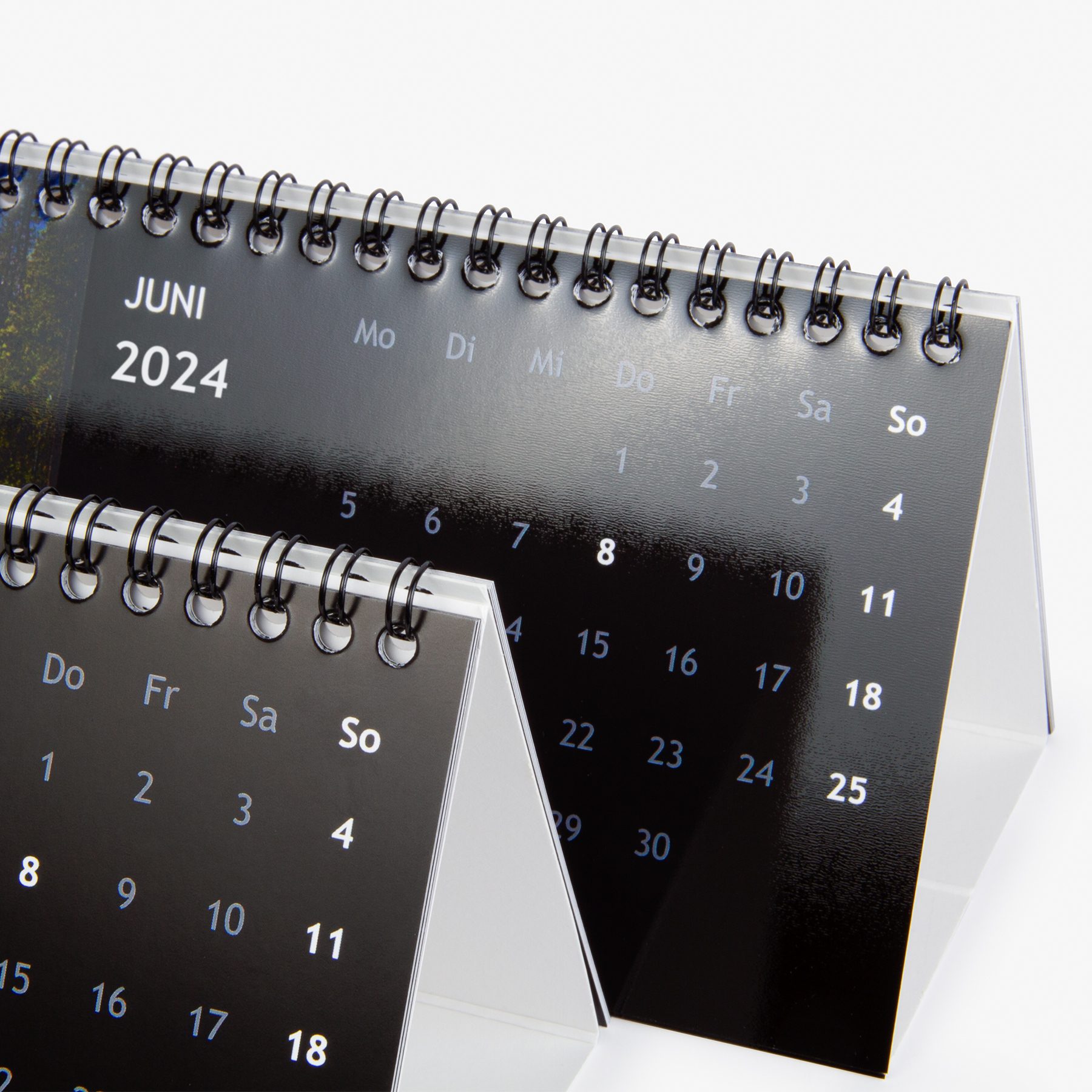 Calendrier de table 2024 positif à boîtes, calendrier de bureau